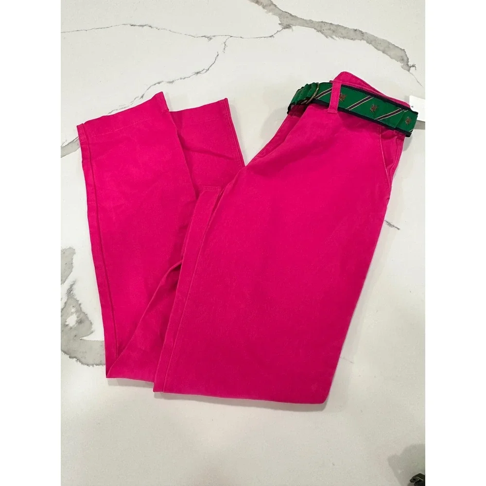 Ralph Lauren Hot Pink Chinos Fox Belt Girls‎ Pants Kids Size 14